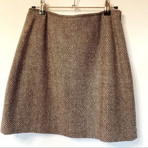 J. Crew Wool Mini Skirt Brown Herringbone